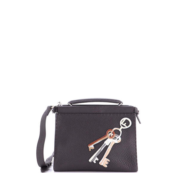 Fendi Handbags - Fendi Mini Selleria Peekaboo Fit Bag Leather with Applique